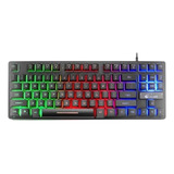 Teclado Gamer Ziyou Lang K16 Qwerty Inglés Us Color Negro Con Luz De 7 Colores