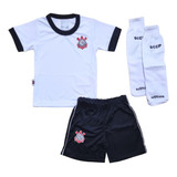 Uniforme Corinthians Bebê Infantil Juvenil Branco Oficial