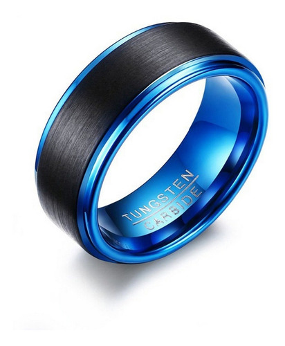 Anillo De Tungsteno Blue Space Hombre Moda Masculina 2019