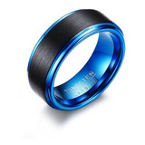 Anillo De Tungsteno Blue Space Hombre Moda Masculina 2019