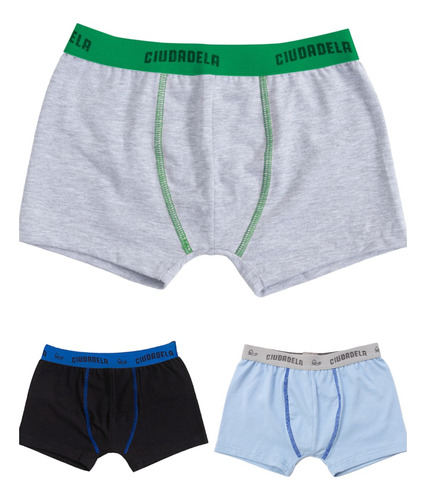 Pack X2 Ciudadela Boxer Niño Liso Algodon/lycra A 7153 2-12