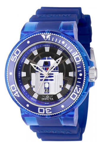 Reloj Para Hombre Invicta Star Wars 39710 Transparente, Azul Color De La Correa Acero, Plata, Azul