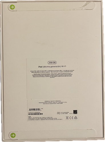 iPad 10th Gen 256gb Apple A2696 Bluetooth 5.2