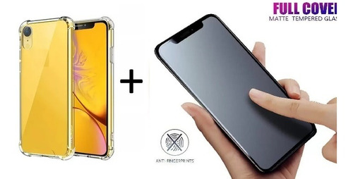 Capa + Película Fosca Ñ Marca Dedo P/ iPhone X Xr 11 12 13