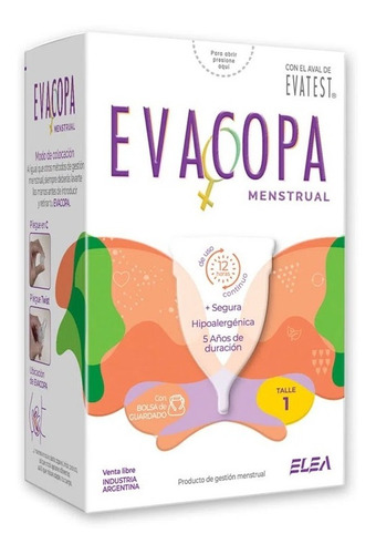 Copa Menstrual Hipoalergénica Evacopa Talle 1