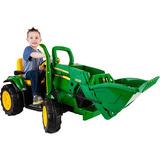 Tractor Eléctrico John Deere Peg Perego Con Cargador 12 Volt