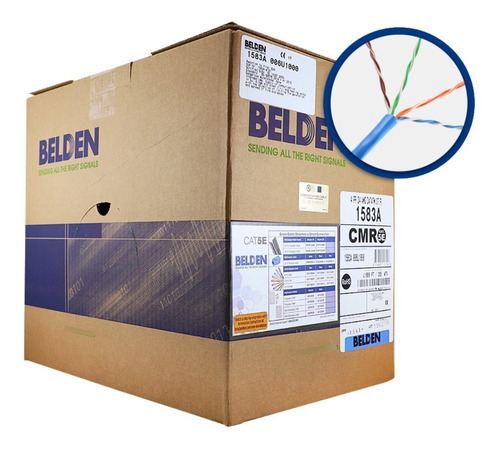 Cable Utp Cat5e Belden Azul 24awg 100% Cobre 305 Mts Cctv