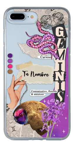 Funda Para iPhone Mujer Signo Zodiaco Géminis Con Tu Nombre