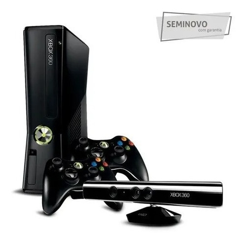 Xbox 360 Slim Travado + Kinect + 2 Controles  + 7 Jogos