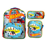 Mochila, Lonchera Y Lapicera Chenson Hot Wheels Original Primaria