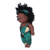 35 Cm Bebé Muñecas Africanas Bebé Niña De Piel Negra Muñeca