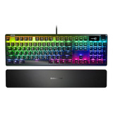 Teclado Steelseries Apex 7 Qwerty Inglés Us Color Negro Con Luz Rgb