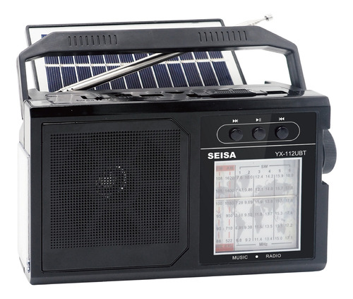 Radio Vintage Am Fm Bluetooth Usb Carga Solar Linterna Led