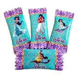 Kit 100 Balinhas Balas Personalizadas Princesa Jasmine