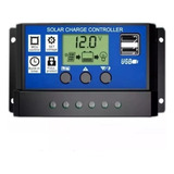 Controlador De Carga Painel Solar 30a Usb 12/24v Pwm Lcd 