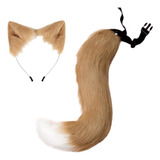 Khaki Fur Cat Ears Tail Costume Kits
