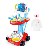 Set Infantil Carrito Doctor Juguete Estación Medica Vitales Color Rojo