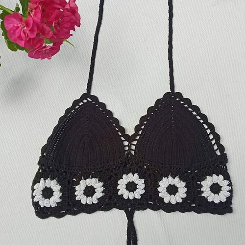 Crop-top Tejido En Crochet, Top Tejido A Mano Personalizado