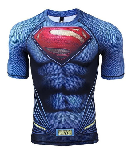 Polera Compresión Superman Super Héroe Gym Entrenamiento