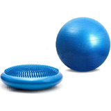 Kit Disco De Equilbrio 33cm E Bola De Pilates 75cm Com Bomba