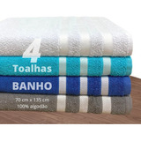 Kit 4 Toalhas De Banho Grande  Atacado 100% Algodão