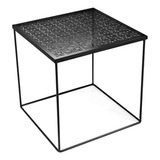 Mesa Auxiliar De Metal Troquelado Urban Shop, Negro