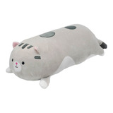 Almohada Cilíndrica De Felpa Con Forma De Gato, 63,5 Cm, Color Gris