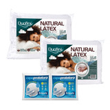 Kit 2 Travesseiros Natural Látex Extra Firme Duoflex + Capas