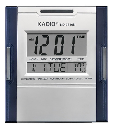 Reloj Digital Temperatura Pared Cuadrado Kadio Kd-3808 Gris