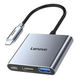 Dock Hub Lenovo Pc/celular Type-c Hdmi 4k Usb 3.0 Aluminio 