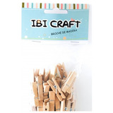 Mini Broches De Madera Natural 35 Mm Bolsa X 50pcs Ibi Craft