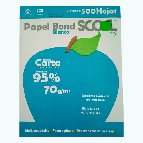 Paquete De Hojas Blancas T/carta 95% Blancura 70gr 500 Hojas