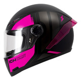 Casco Integral Ich 501sp Shot Negr Mate Fucsia Neon Visor Tr