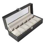 Caja Para Guardar 6 Relojes - Eco Cueronegro + Envio Gratis