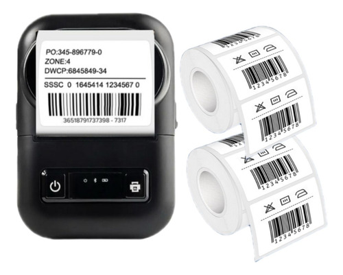Impressora De Etiquetas Bluetooth Com 2 Bobina Etiquetas