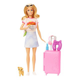 Barbie Viajera Con Cachorro Y Accesorios Original 