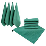 Kit 12 Panos De Prato Vermelho Artesanato Pano Gourmet 68x50 Cor Verde Escuro Liso