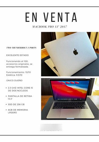 Macbook Pro Retina 13.3 Pulgadas 2017