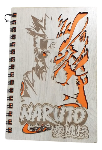 Agenda Naruto O Shingeki No Kyojin Portada En Madera Libreta