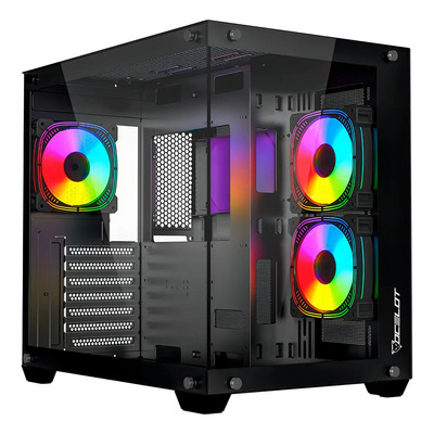 Ocelot Gabinete Atx Gaming A-cube 1 3 Ventiladores Color Negro espacio para 8 ventiladores soporta GPU hasta 410mm panel frontal cristal templado Alta calidad | Meses sin interés