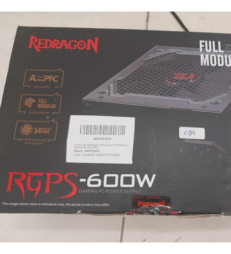 Fonte De Desktop Redragon Full Modular 600w 100v/240v