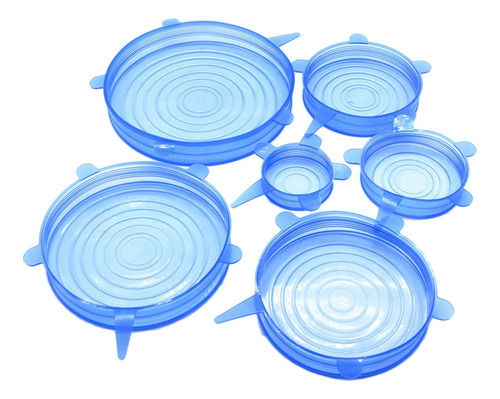 6pcs / Set Tapas Elásticas De Silicona Reutilizables