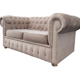 Sillón Sofá Chesterfield 2c 1.60 En Pana Antimanchas Visón 