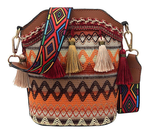 Bolsos De Hombro Bordados Para Mujer, Bandolera Hippie [u]