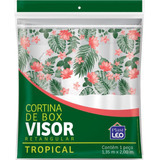 Cortina De Box Com Visor 135x200cm Pvc Plast Leo Tropical