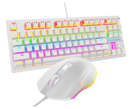 Kit Teclado Mouse Mecânico Abnt2 Gamer Rgb Switch Blue Be-k1