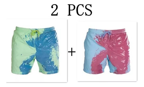 2pzs Shorts De Playa Que Cambian De Color Secado Rápido