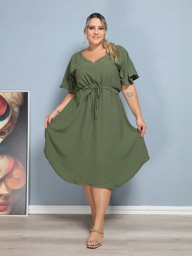 Vestido Plus Size Feminino Longo Grande Evangélica G1