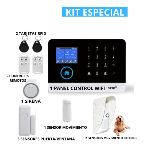 6+3 Sistema De Seguridad Casa Alarma Vecinal Wifi Pánico App