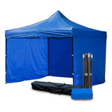 Toldo Carpa Con Pared Impermeable Plegable Acero 3x3 M Color Azul